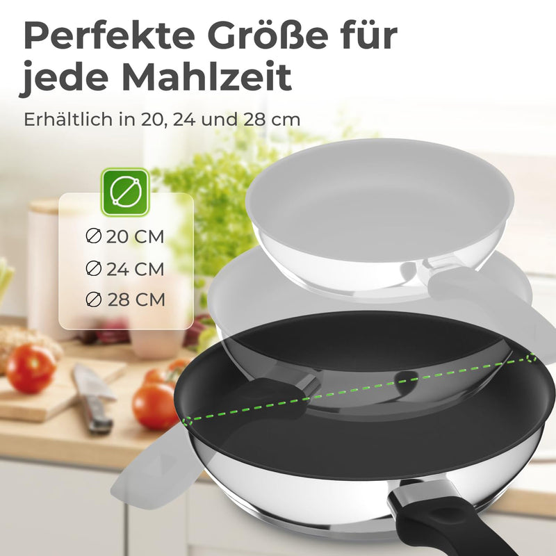 Profi Edelstahl-Bratpfanne 20cm