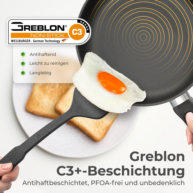 Profi Edelstahl-Bratpfanne 24cm