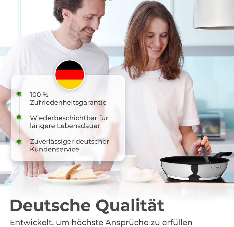 Profi Edelstahl-Bratpfanne 24cm