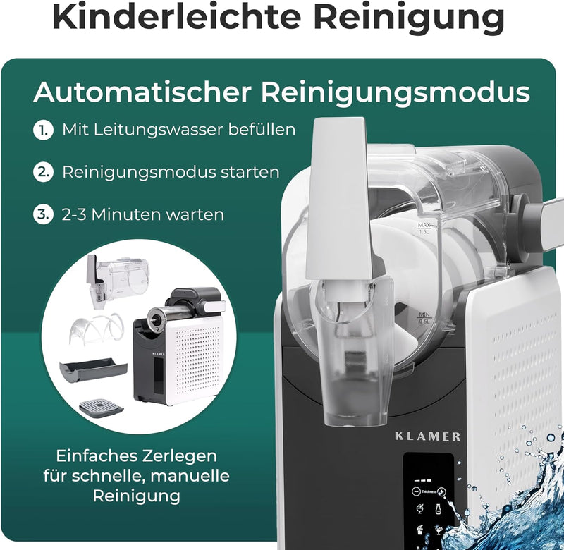 Slush Maschine mit automatischem Reinigungsmodus für einfache Reinigung und Wartung.
