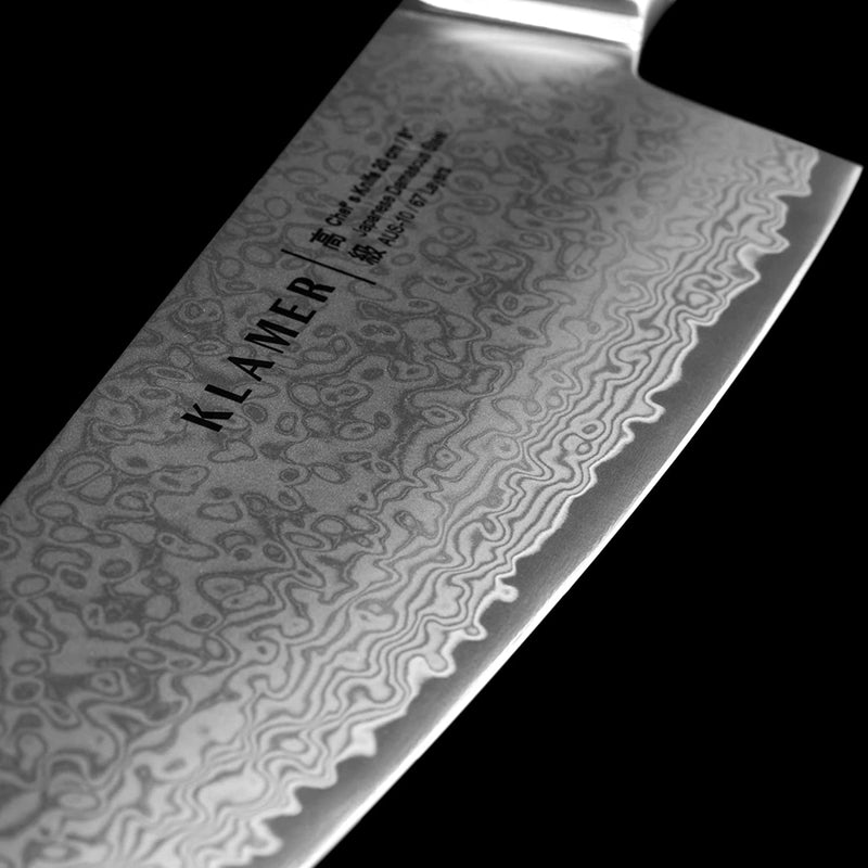 Damast Chefmesser 20cm mit Olivenholz